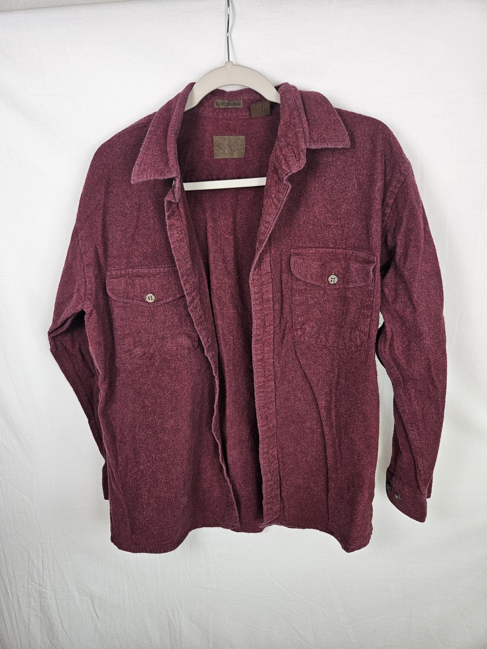 Saint John's Bay Active Men's Burgundy Button-Front Shirt Jacket